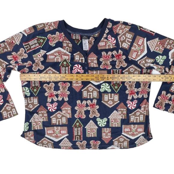 Disney Mickey Mouse Gingerbread House Two-Piece Pajama Set Sleepwear Womens 3X - Picture 8 of 11